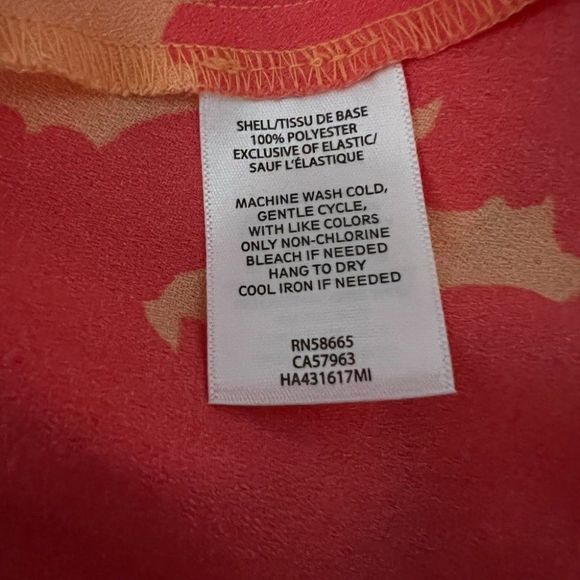 NWT HALOGEN X ATLANTIC-PACIFIC Orange Pink Floral‎ Smocked Utility Dress Coral - Picture 9 of 10